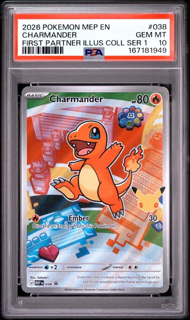 2026 POKEMON FIRST PARTNER ILLUSTRATION COLLECTION PROMO #038 CHARMANDER PSA 10