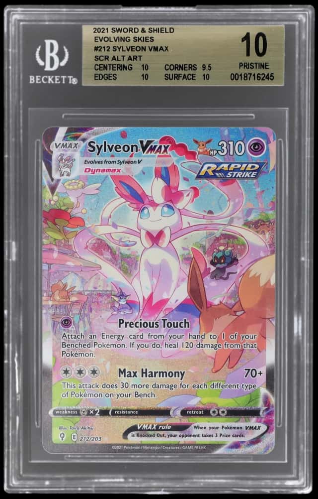 2021 Pokemon Sword and Shield Evolving Skies Secret Rare Sylveon Vmax #212