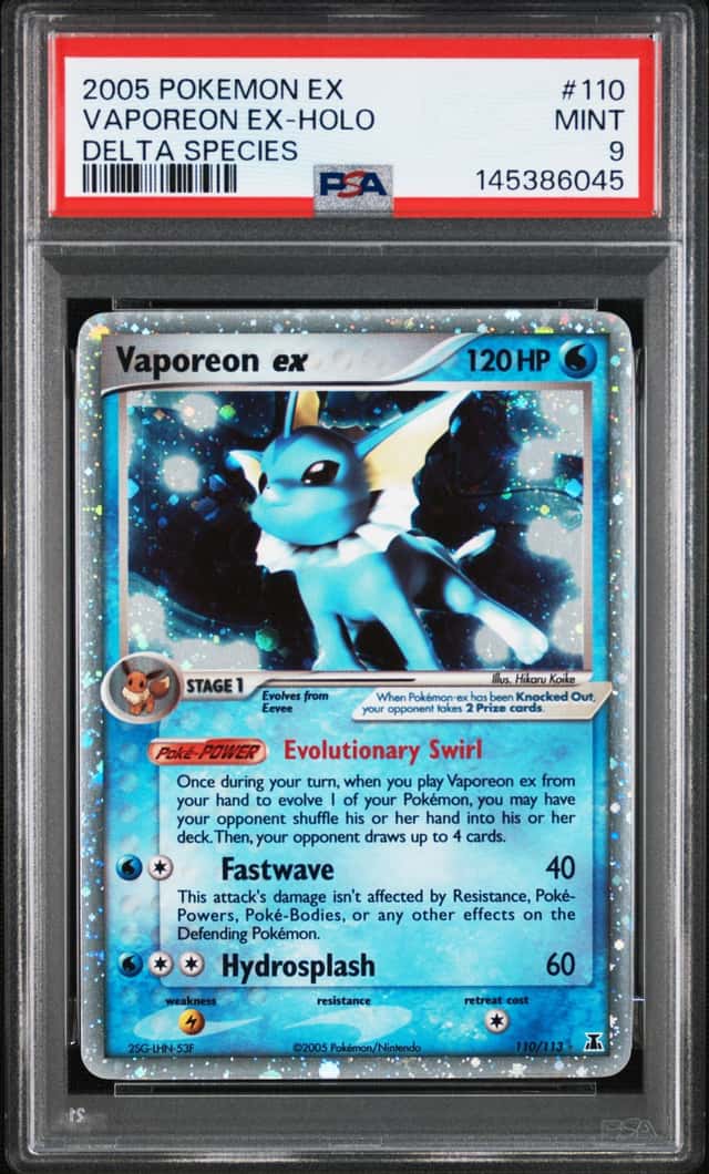 2005 Pokemon Ex Delta Species Holo Vaporeon Ex #110