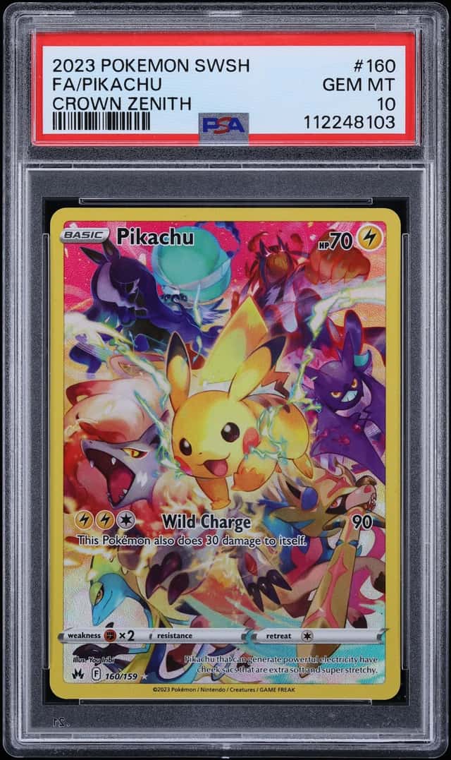 2023 Pokemon Sword & Shield Crown Zenith SEC Pikachu #160 PSA 10 GEM MINT