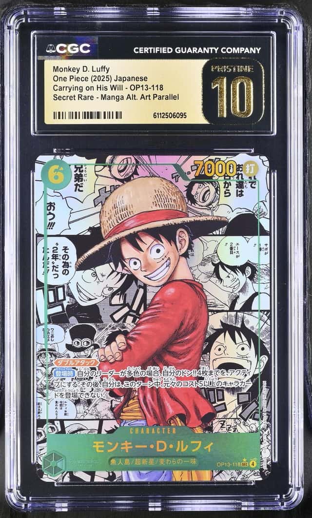 2025 One Piece Carrying On His Will Japanese Manga Alternate Art Monkey D. Luffy #OP13-118