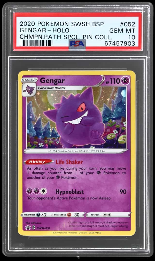 2020 Pokemon Sword and Shield Black Star Promo Champion's Path Special Pin Collection Stow-On-Side Holo Gengar #SWSH052