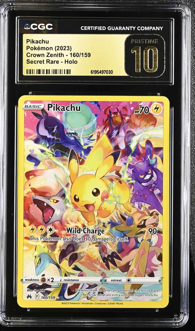 2023 Pokemon Sword & Shield Crown Zenith Full Art Pikachu #160 CGC 10 PRISTINE