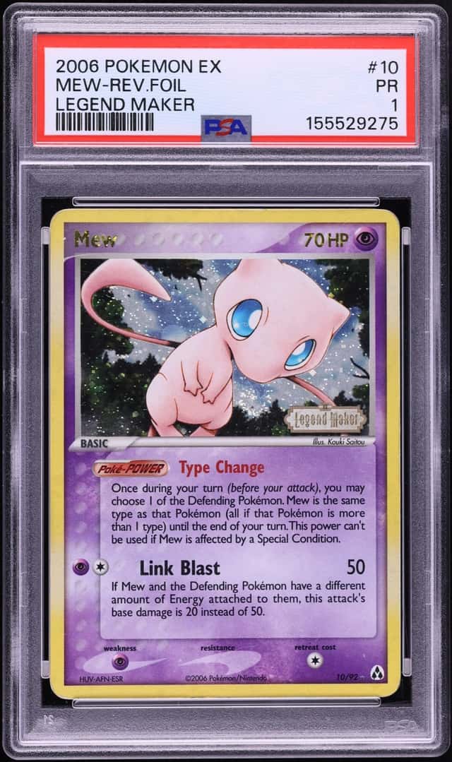 2006 Pokemon EX Legend Maker Reverse Holo Mew #10 PSA 1 PR