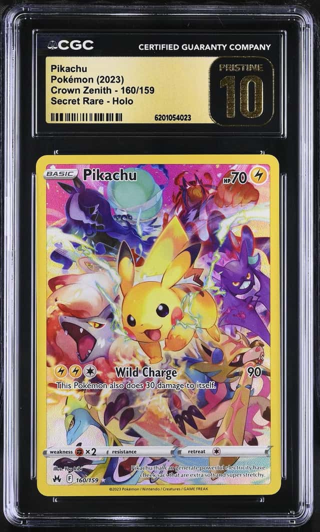 2023 Pokemon Sword & Shield Crown Zenith SEC Pikachu #160 CGC 10 PRISTINE
