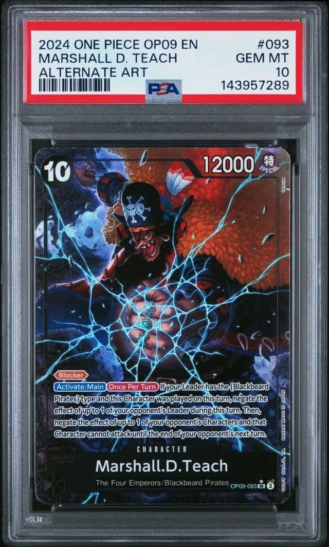 2024 ONE PIECE EMPERORS IN THE NEW WORLD ALT ART #093 MARSHALL D. TEACH PSA 10