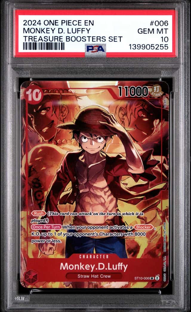 2024 One Piece Treasure Booster Monkey D. Luffy #ST10-006 PSA 10 GEM MINT