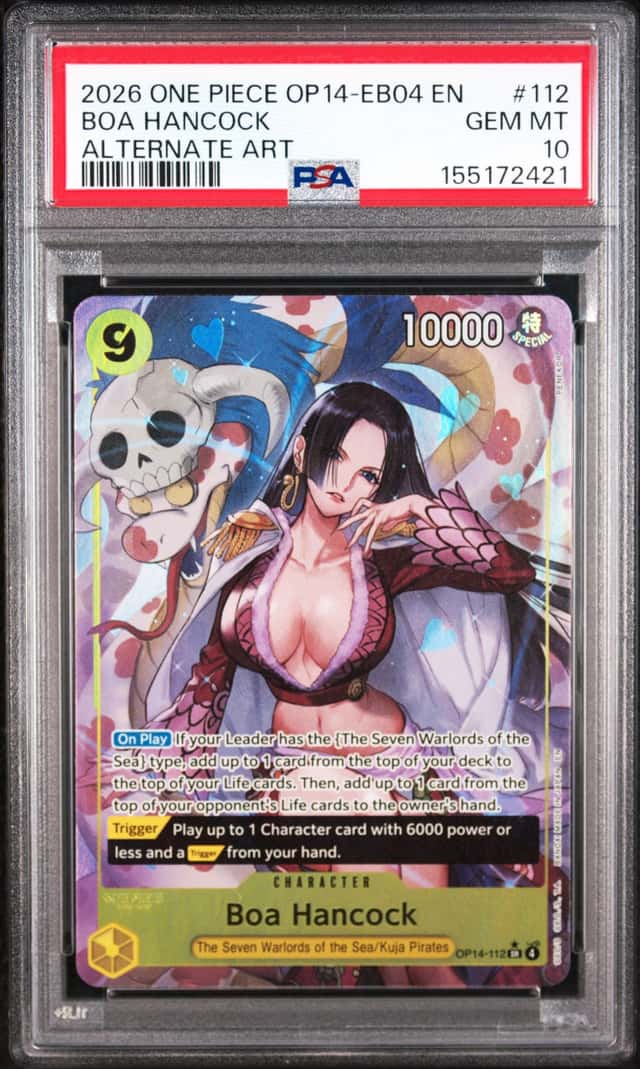 2026 ONE PIECE OP14-EB04-THE AZURE SEA'S SEVEN ALTERNATE ART BOA HANCOCK PSA 10