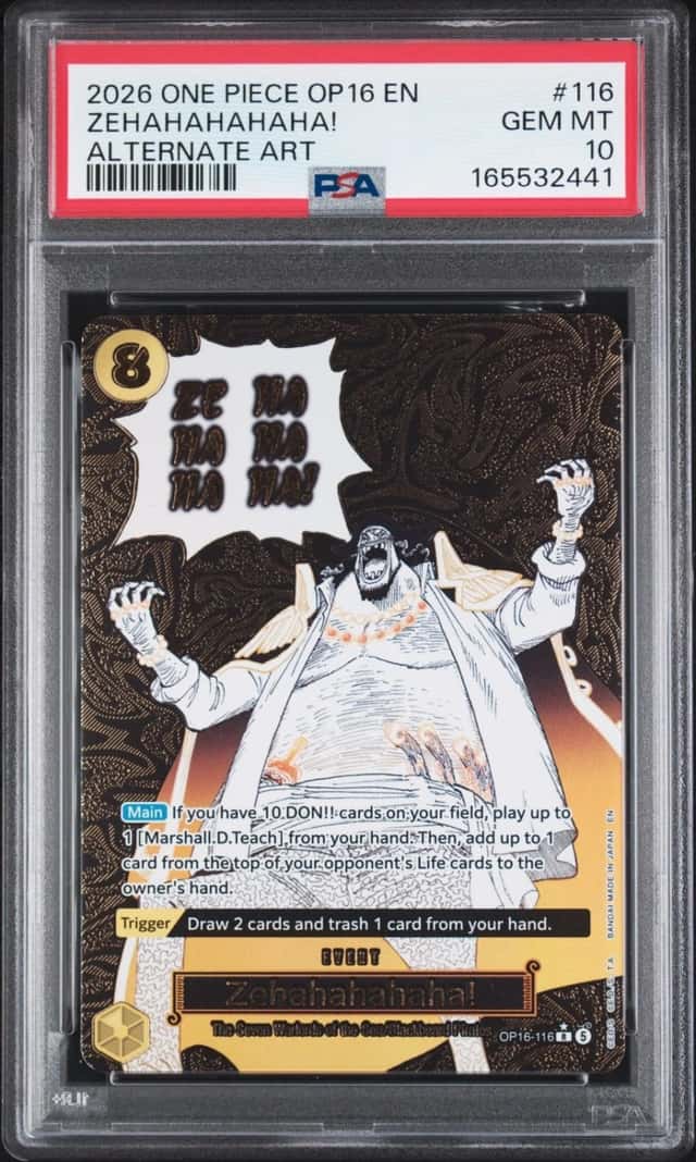 2026 ONE PIECE OP16-THE TIME OF BATTLE ALTERNATE ART #116 ZEHAHAHAHAHA! PSA 10