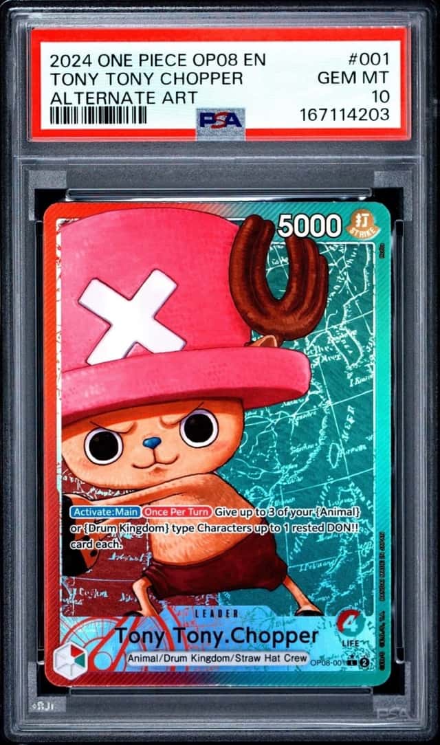 One Piece Tony Tony Chopper Alternate Art OP08-001 PSA 10 Gem Mint