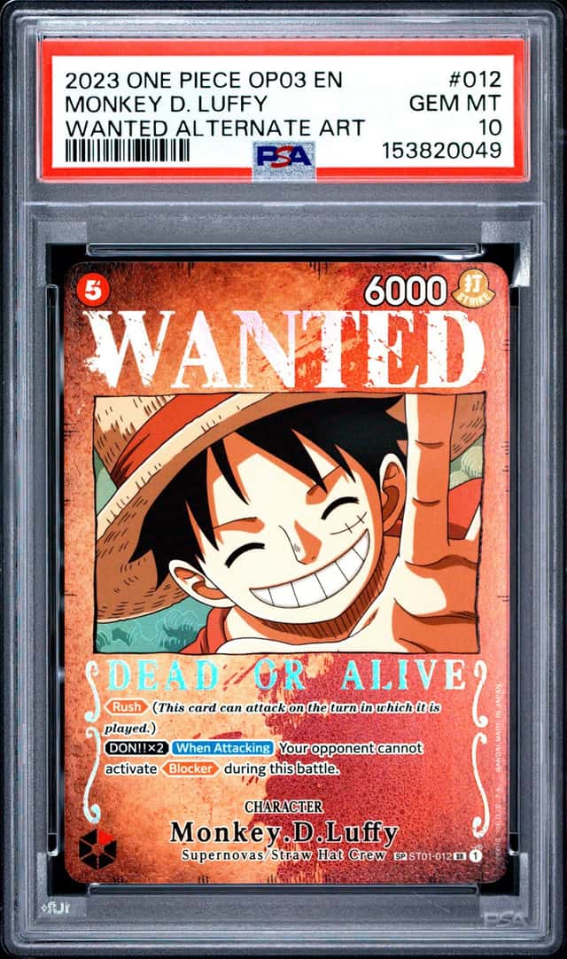 2023 ONE PIECE OP03-PILLARS OF STRENGTH #012 MONKEY D. LUFFY PSA 10