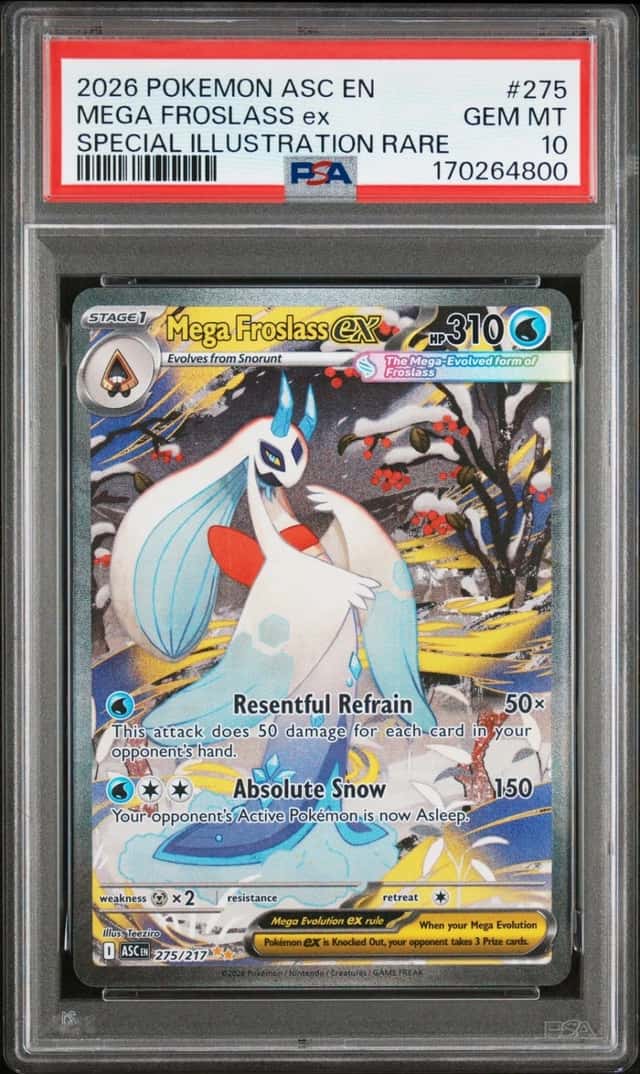 2026 POKEMON ASCENDED HEROES SPECIAL ILLUSTRATION RARE MEGA FROSLASS EX PSA 10