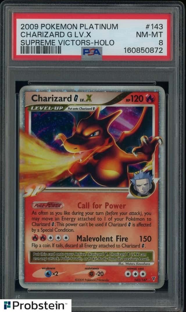 2009 Pokemon Supreme Victors #143 Charizard G LV.X Holo PSA 8 NM-MT