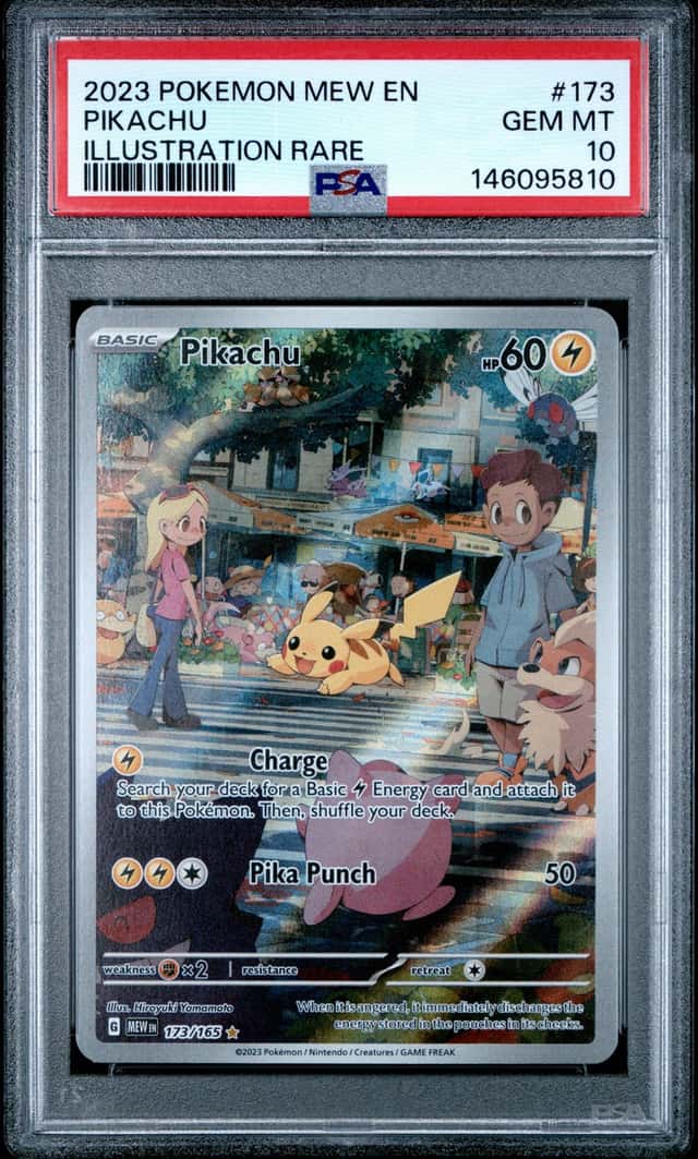 POKEMON PIKACHU 2023 MEW EN-151 #173 ILLUSTRATION RARE PSA 10