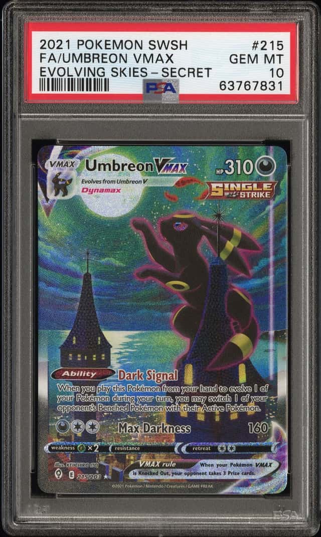 2021 Pokemon SWSH Evolving Skies Umbreon VMAX #215/203 PSA 10 GEM MINT