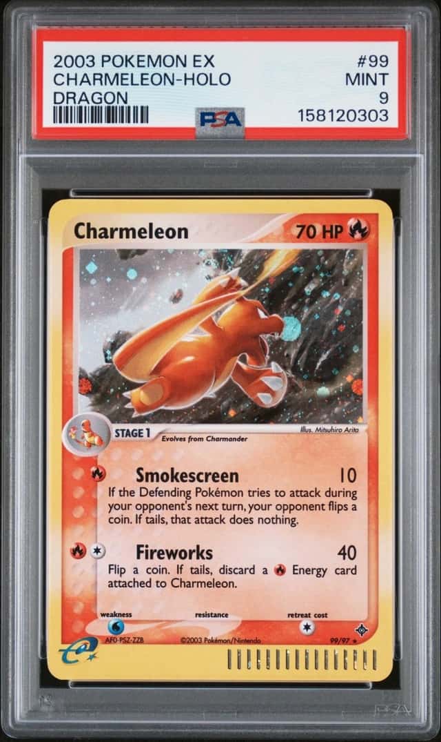 2003 POKEMON EX DRAGON #99 CHARMELEON-HOLO PSA 9