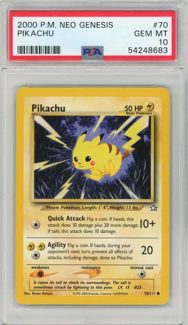 PSA 10 PIKACHU 70/111 - NEO GENESIS 2000 - VINTAGE POKEMON WOTC