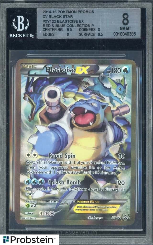 2016 Pokemon XY BSP Red & Blue Collection #XY122 Blastoise ex BGS 8 NM-MT
