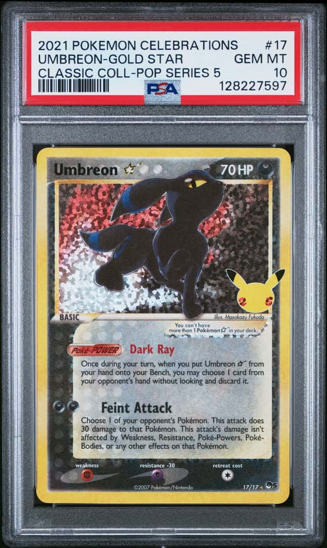 2021 Pokemon Celebratrions Classic Coll #17 Umbreon Gold Star PSA 10