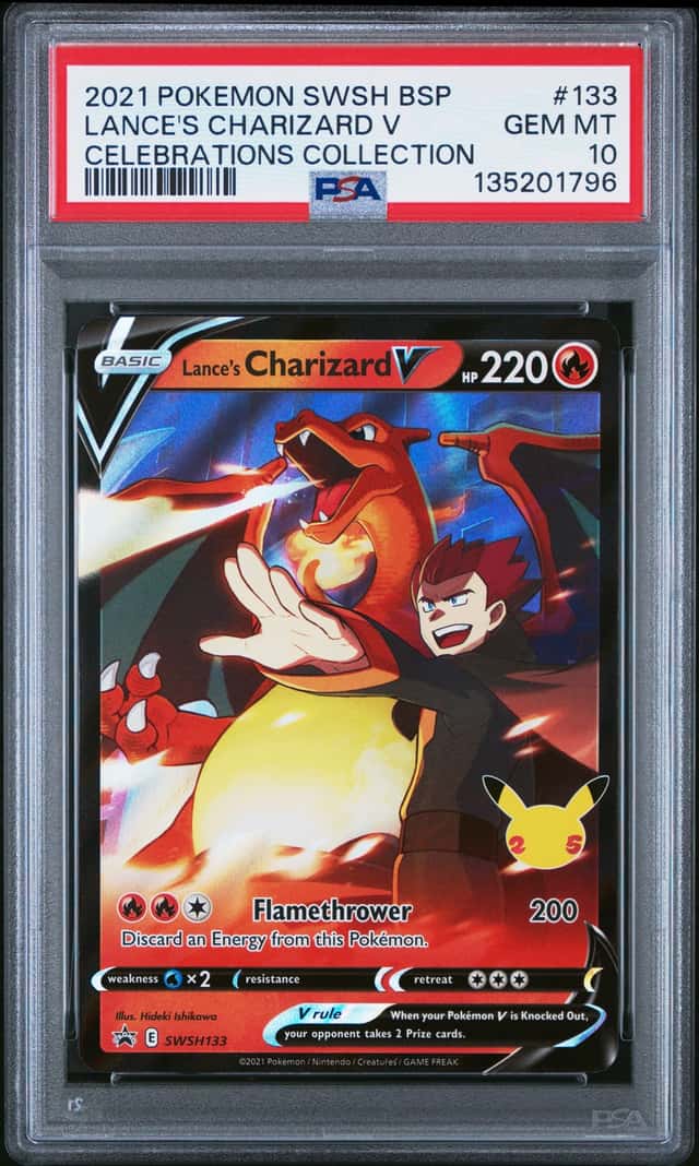2021 Pokemon SWSH BSP Celebrations Collection #133 Lance's Charizard V PSA 10