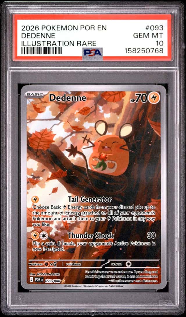 2026 POKEMON POR EN-PERFECT ORDER ILLUSTRATION RARE #093 DEDENNE PSA 10
