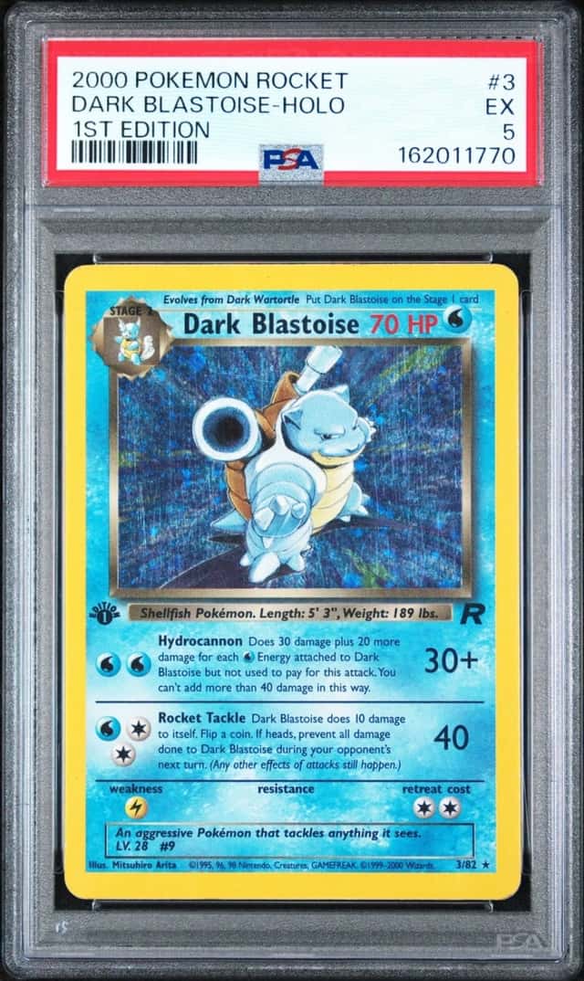 2000 POKEMON ROCKET 1ST EDITION #3 DARK BLASTOISE-HOLO PSA 5