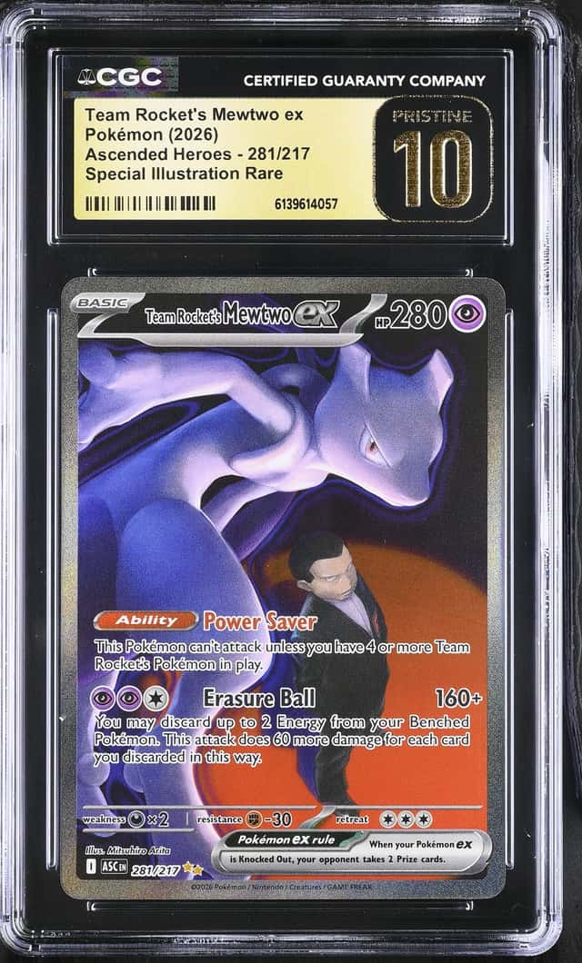 2026 Pokemon Rocket Mewtwo ex Special Illustration Rare #281/217 CGC 10 PRISTINE