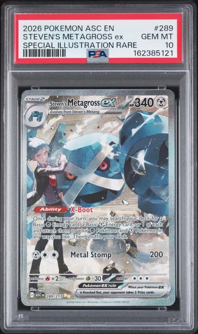 2026 POKEMON ASC SPECIAL ILLUSTRATION RARE #289 STEVEN'S METAGROSS EX PSA 10