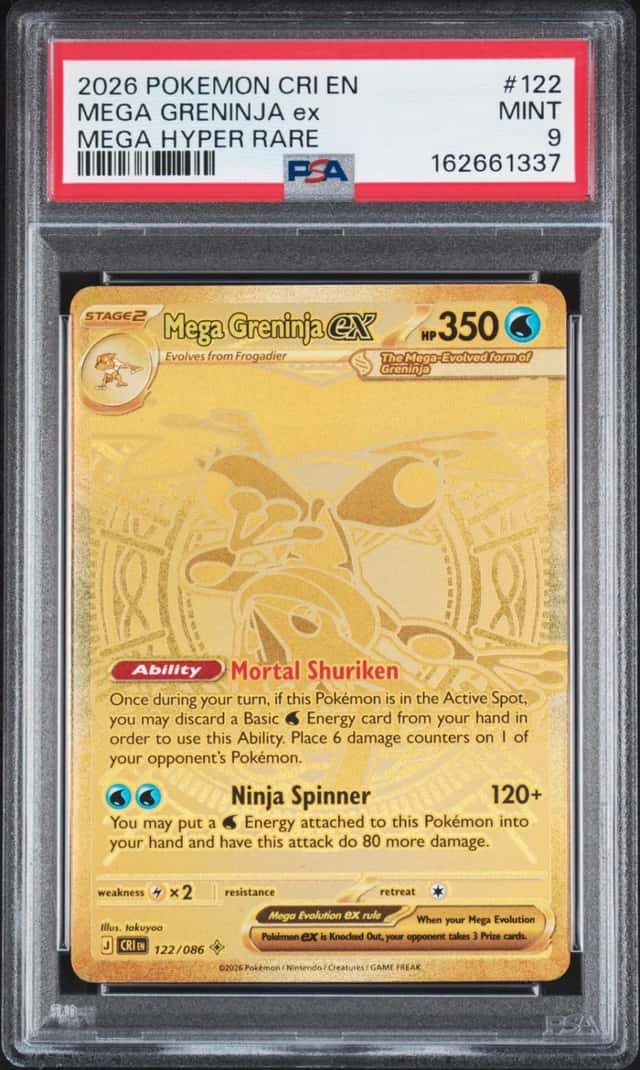 2026 POKEMON CRI EN-CHAOS RISING MEGA HYPER RARE #122 MEGA GRENINJA EX PSA 9