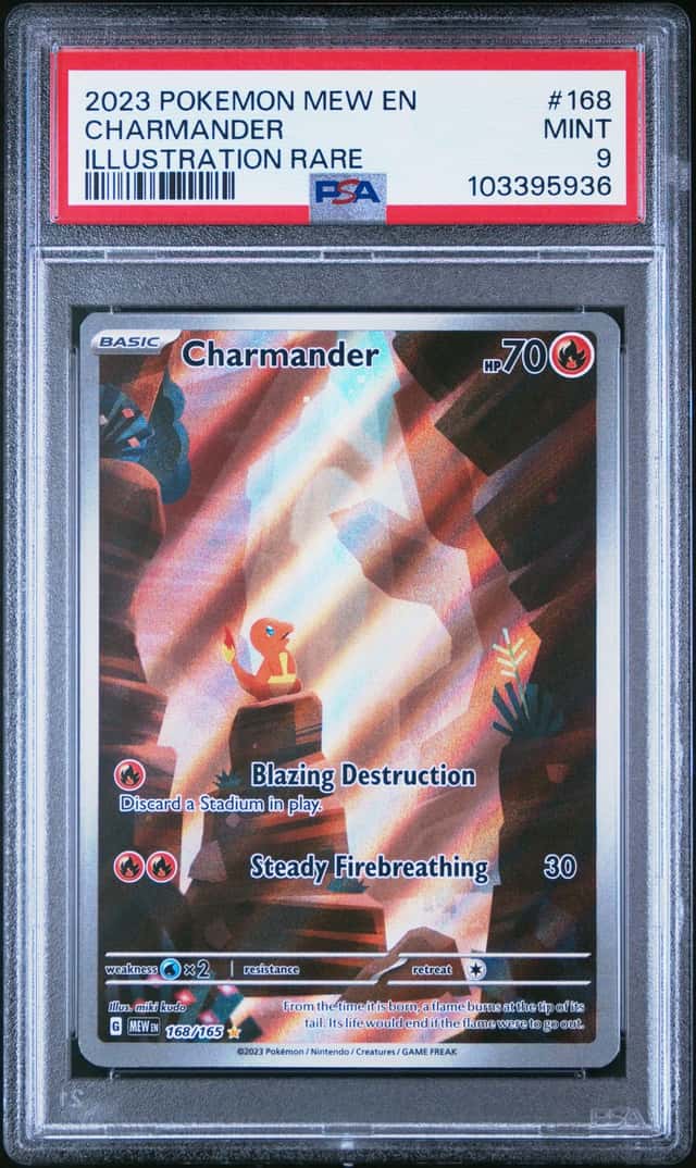 Pokémon PSA 9 (2023) English Scarlet & Violet 151 Charmander 168/165 IR Holo