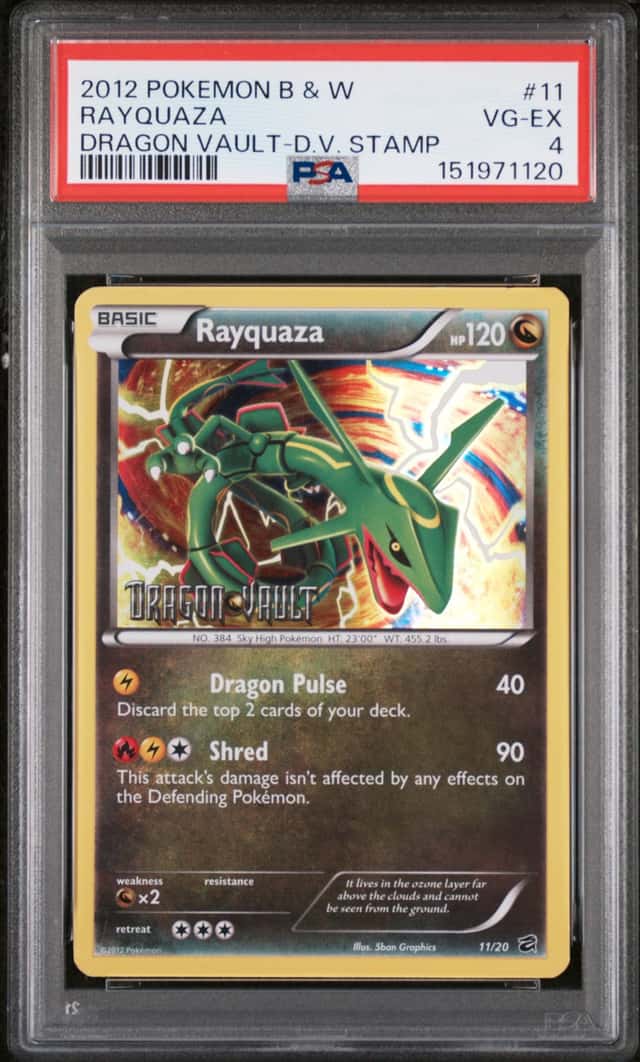 Rayquaza #11 Dragon Vault Stamp 2012 Pokemon Black & White PSA 4
