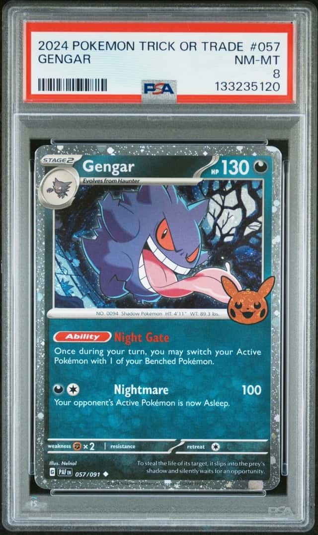 2024 POKEMON TRICK OR TRADE #057 GENGAR PSA 8