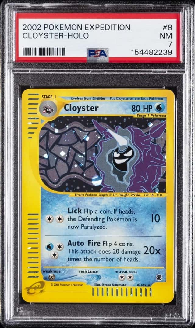 2002 POKEMON EXPEDITION #8 CLOYSTER-HOLO PSA 7