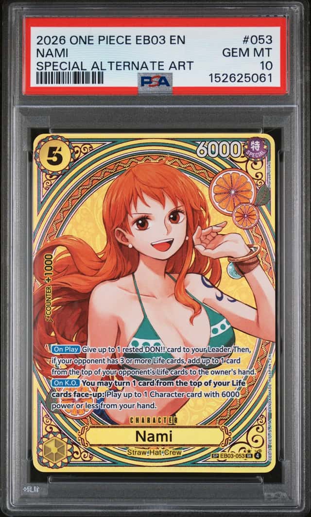 2026 ONE PIECE EB03-EXTRA BOOSTER HEROINES EDITION SEPCIAL AA #053 NAMI PSA 10