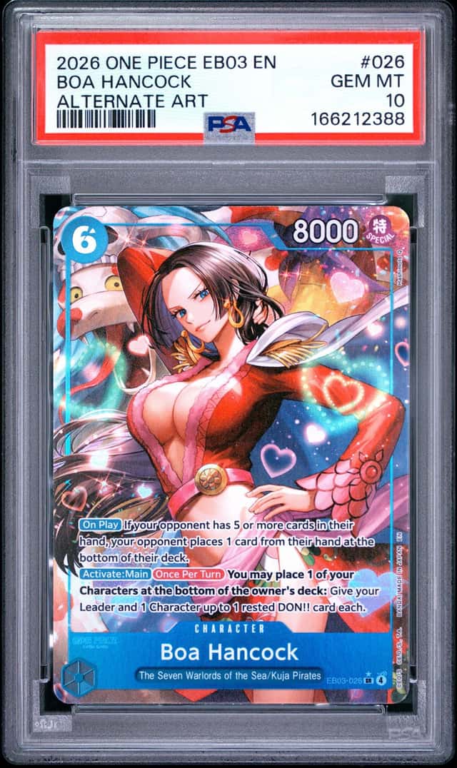 2026 ONE PIECE EB03-EXTRA BOOSTER HEROINES EDITION ALT ART BOA HANCOCK PSA 10