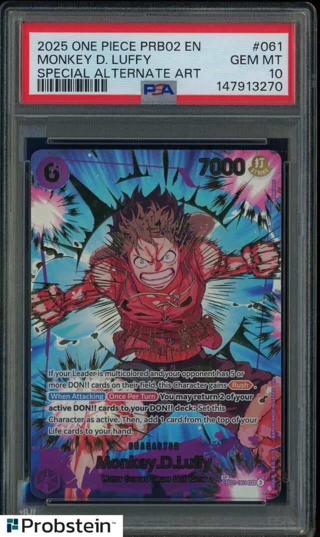 2025 One Piece PRB02 EN Special Alternate Art #061 Monkey D Luffy PSA 10
