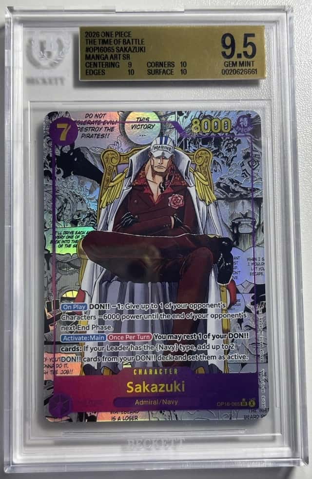 Bandai One Piece TCG Sakazuki OP16-065 Manga Art Foil SR BGS GEM MINT 9.5
