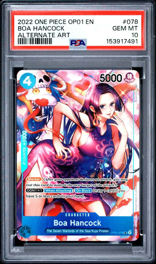 2022 ONE PIECE OP01-ROMANCE DAWN ALTERNATE ART #078 BOA HANCOCK PSA 10