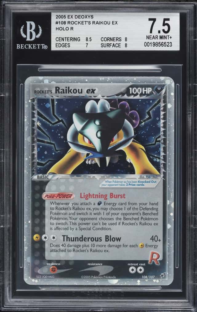 2005 Pokemon EX Deoxys Holo Rocket's Raikou ex #108 BGS 7.5 NRMT+