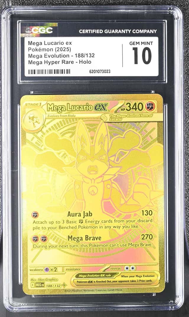 2025 Pokemon Mega Evolution MHR Mega Lucario Ex #188 CGC 10 GEM MINT