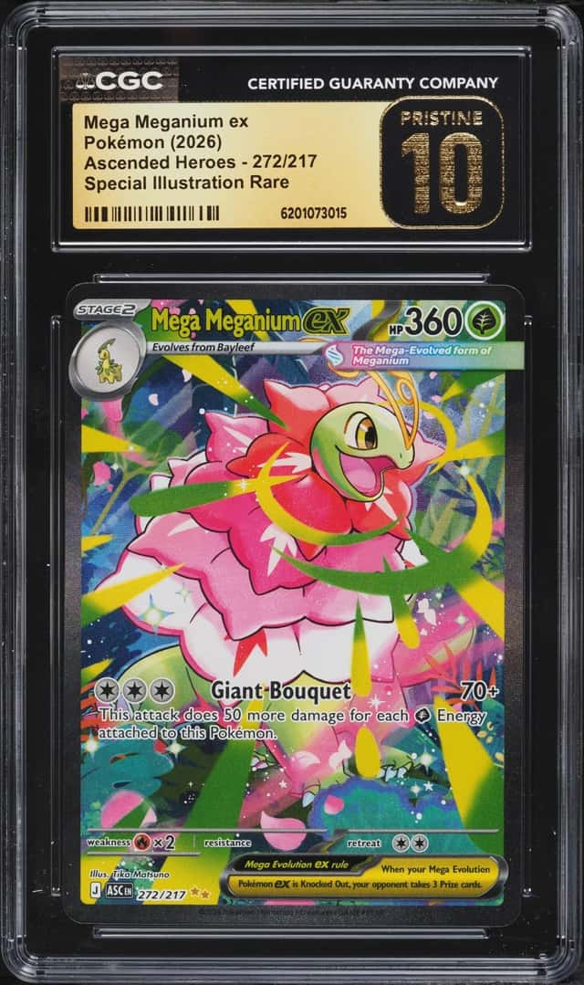 2026 Pokemon Mega Evolution Ascended Heroes SIR Mega Meganium Ex #272 CGC 10 PRISTINE