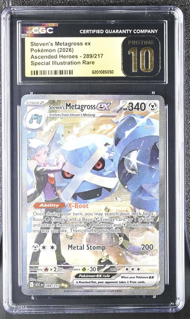 2026 Pokemon Mega Evolution Ascended Heroes SIR Steven's Metagross EX #289 CGC 10 PRISTINE