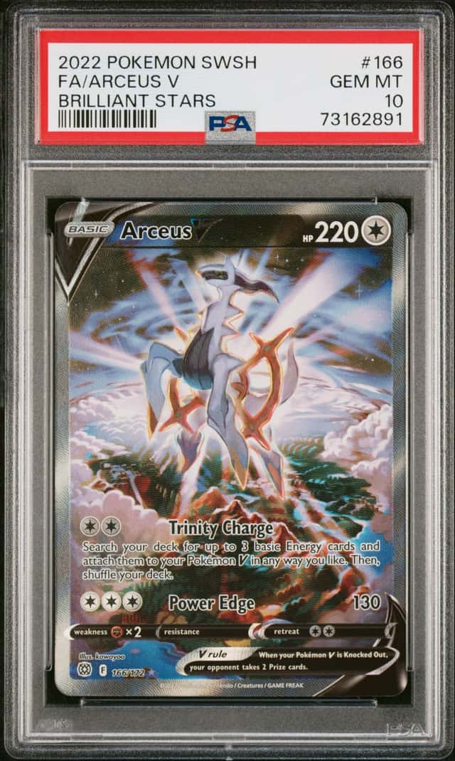 2022 Pokemon Sword & Shield Brilliant Stars Alt Art Arceus V #166 PSA 10 GEM MINT