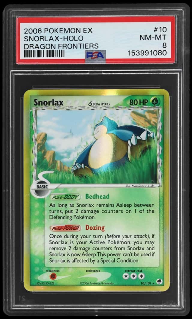 2006 Pokemon Ex Dragon Frontiers Holo Snorlax #10