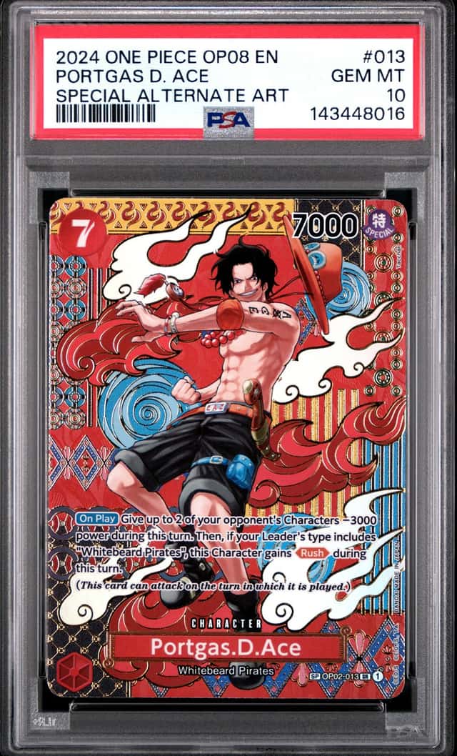 2024 One Piece Two Legends Special Alternate Art Portgas D. Ace #OP02013