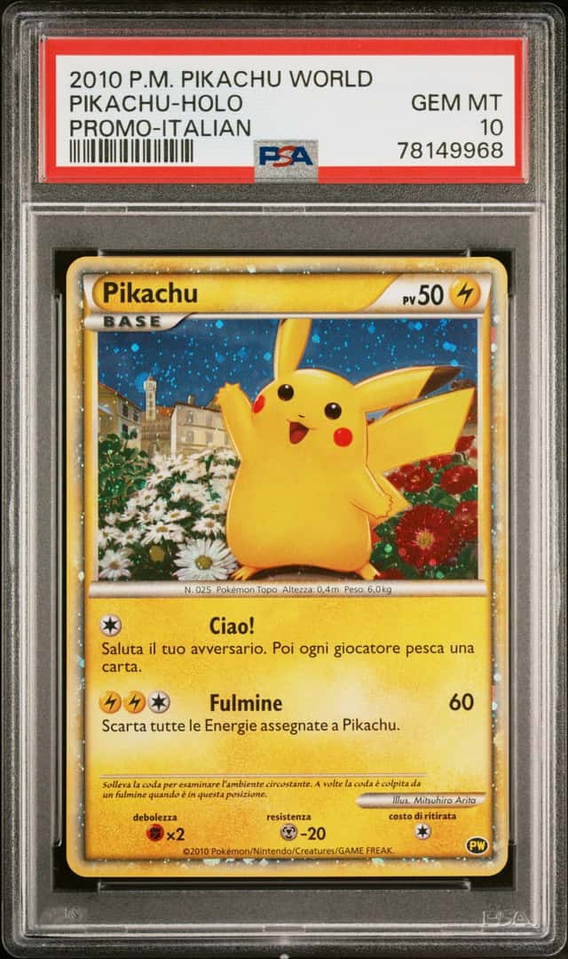 2010 Pokemon Heartgold and Soulsilver Undaunted Italian Holo Pikachu