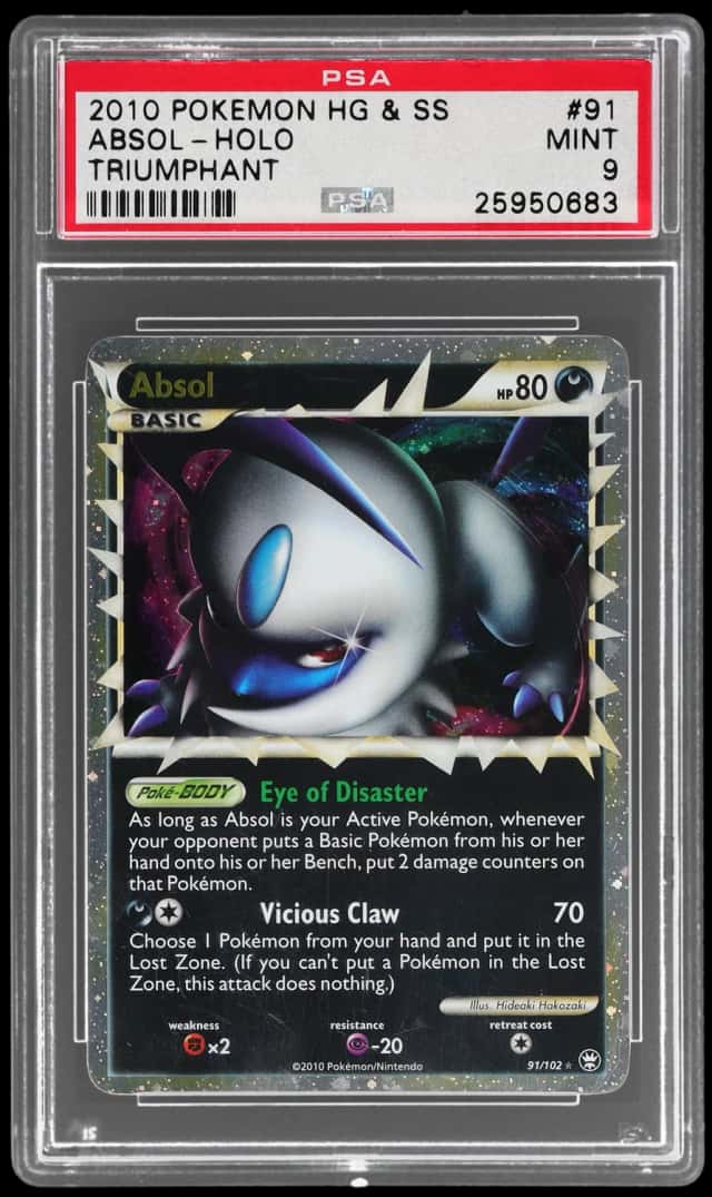 2010 Pokemon Heartgold and Soulsilver Triumphant Holo Absol #91