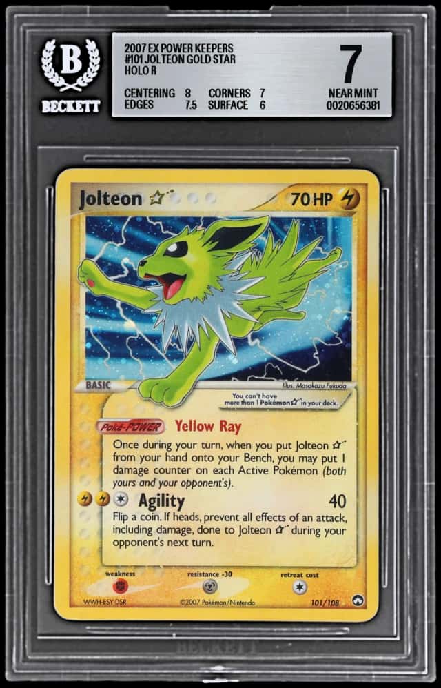 2007 Pokemon Ex Power Keepers Holo Jolteon #101