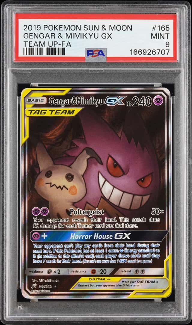 2019 Pokemon Sun and Moon Team Up Gengar/Mimikyu Gx #165