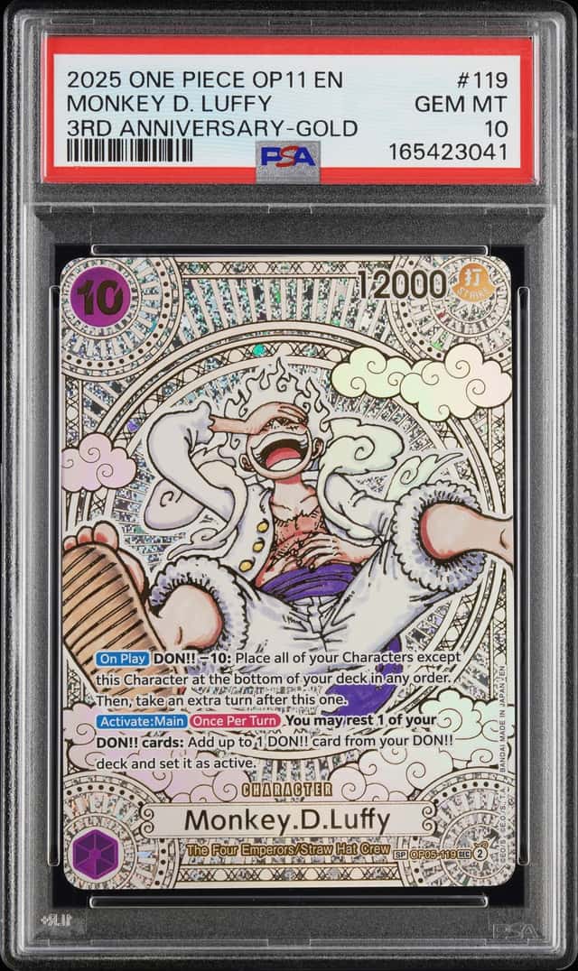 2025 One Piece A Fist of Divine Speed 3rd Anniversary Gold Monkey D. Luffy #OP05-119